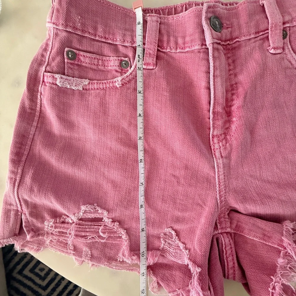 Aerie Daydream Denim Shorts Pink Best Buds cut off size xs - Picture 5 of 7